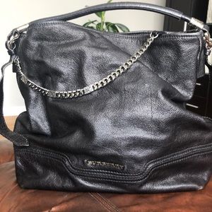 Burberry black leather handbag